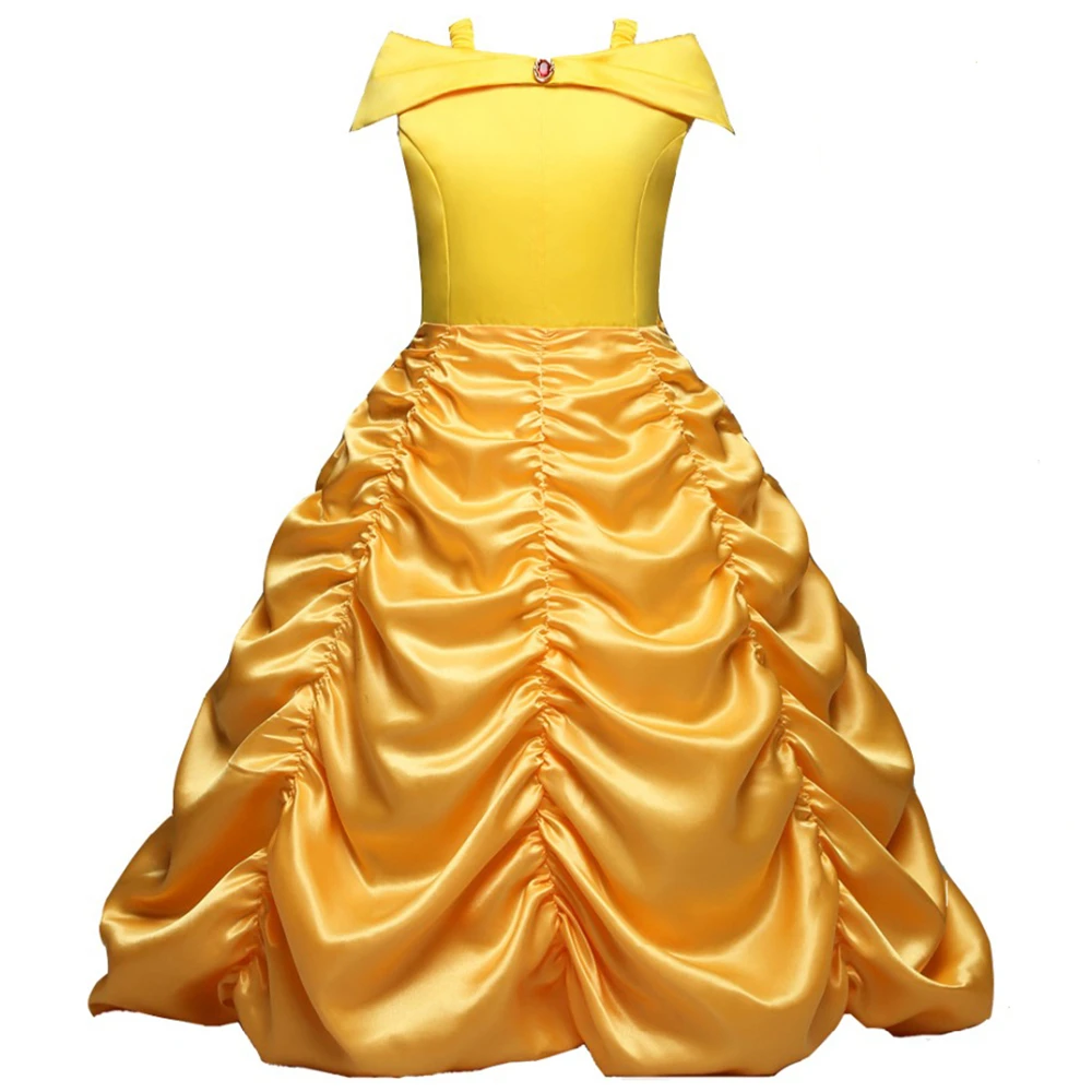 DAYLEBABY Принцесса Белль с открытыми плечами многослойный костюм платье для маленьких костюм для девушки для хеллоуина нарядное платье с аксессуарами