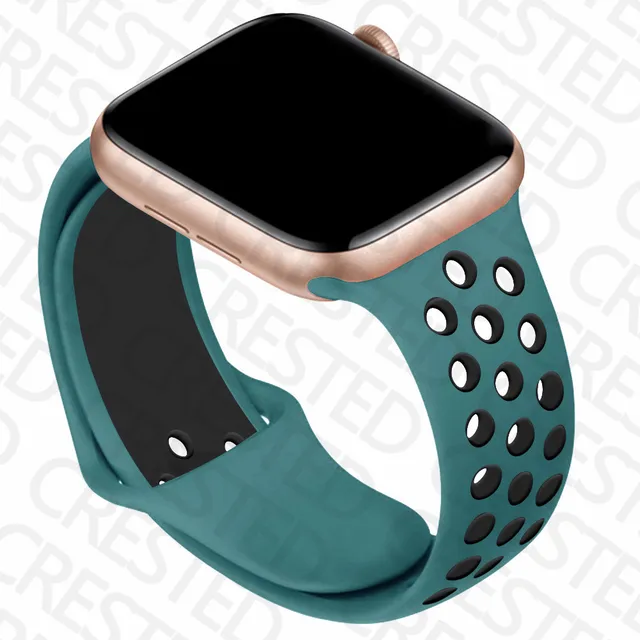 Silicone Strap For Apple Watch band 44mm 40mm iWatch 38mm 42mm Smartwatch watchband Bracelet Apple Watch 6 SE 5 4 3 Accessories Celestial Teal 28