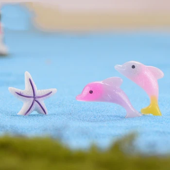 

Colorful Sea Zoo Dolphin Starfish Sea Fish Star Model Small Statue Figurine Little Crafts Ornament Miniatures Home Decoration