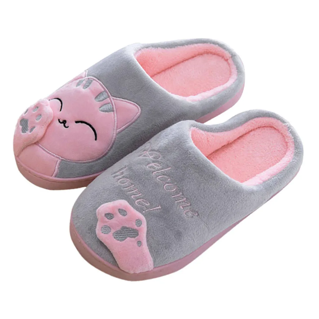 Kids baby slippers shoes Boys Girls Winter Cartoon Cat Non-slip flat heels Home Indoors Shoes non slip baby slippers тапочки