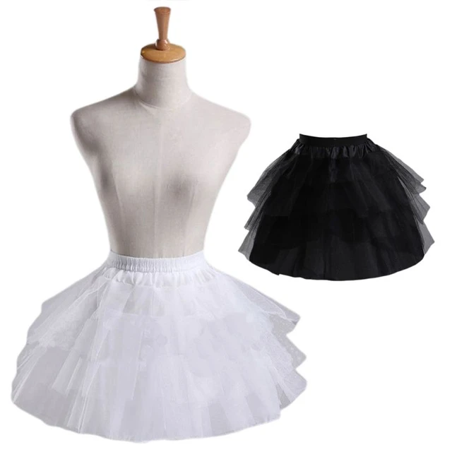 Womens Lolita Hollow Out Birdcage Petticoat 4 Hoops Pleated Ruffles  Underskirt