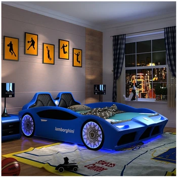 

New design Car-bed creative Children bed with led light and storage frame