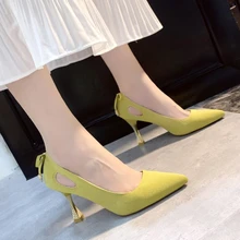 

8.5CM spring and autumn new women's high heels elegant tapered heel high heels pointed bow black etiquette professional shoes