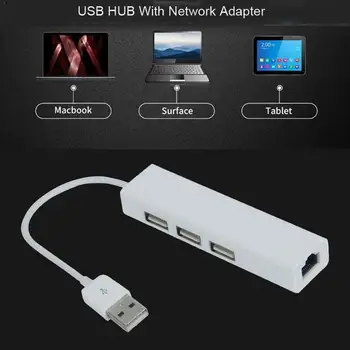 

3IN1 Usb Converter USB2.0 HUB Splitter Type c2.0 To Card Network RJ45 Ethernet Q9S2