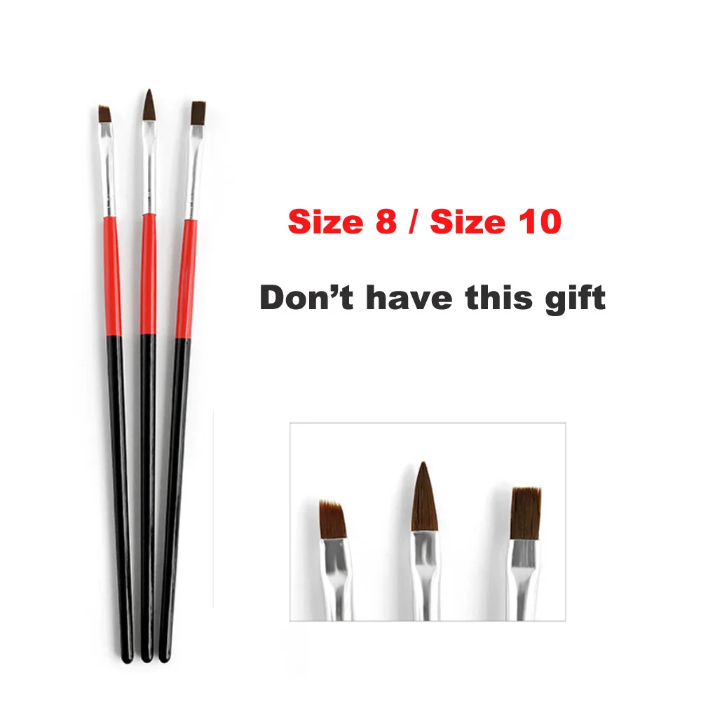 PCUORLEORS 100% Kolinsky Nail Art Brush Acrylic with Red Round Wooden Handle and Kolinsky Sable Hair for Crystal UV Gel Painting 6
