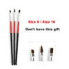 PCUORLEORS 100% Kolinsky Nail Art Brush Acrylic with Red Round Wooden Handle and Kolinsky Sable Hair for Crystal UV Gel Painting 6