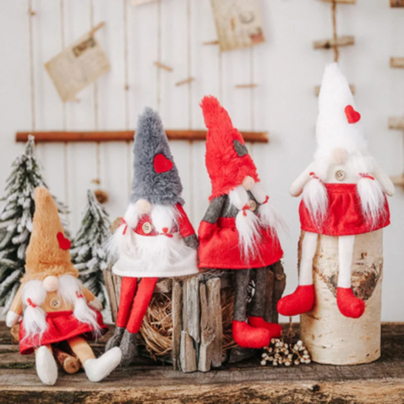 

Christmas Old Man Faceless Stand Doll Toy Festival New Year Party Event Decoration GHS99