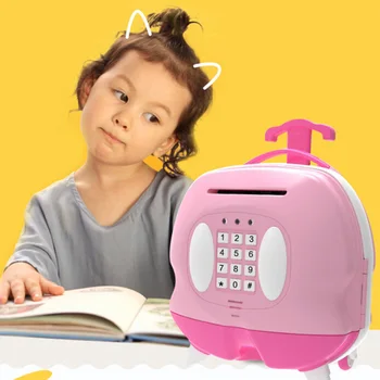 

New Arrival Creative Safety Password Chewing Coin Electronic Piggy Bank ATM Mini Money Box Cash Deposit Machine Gift for Kids
