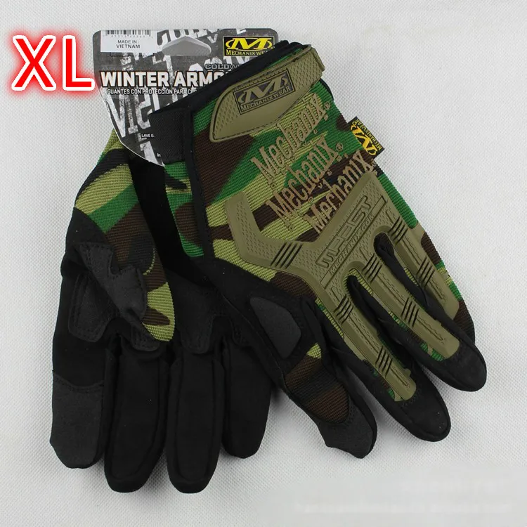 MECHANIX, тактические перчатки, США, уплотнение, армейские, для улицы, мужские, полный палец, мотоциклетные, рабочие, кожаные перчатки, для спортзала, варежки - Цвет: XL