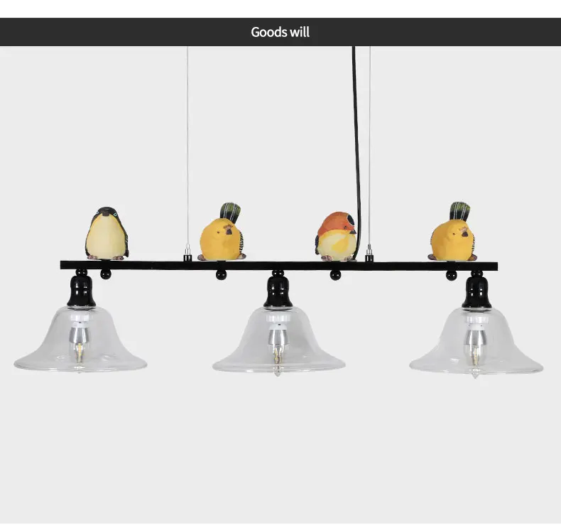 LBAH современный и контрактный Сельский ресторан лампа droplight три креативных личности бар светодиодные лампы птицы droplight