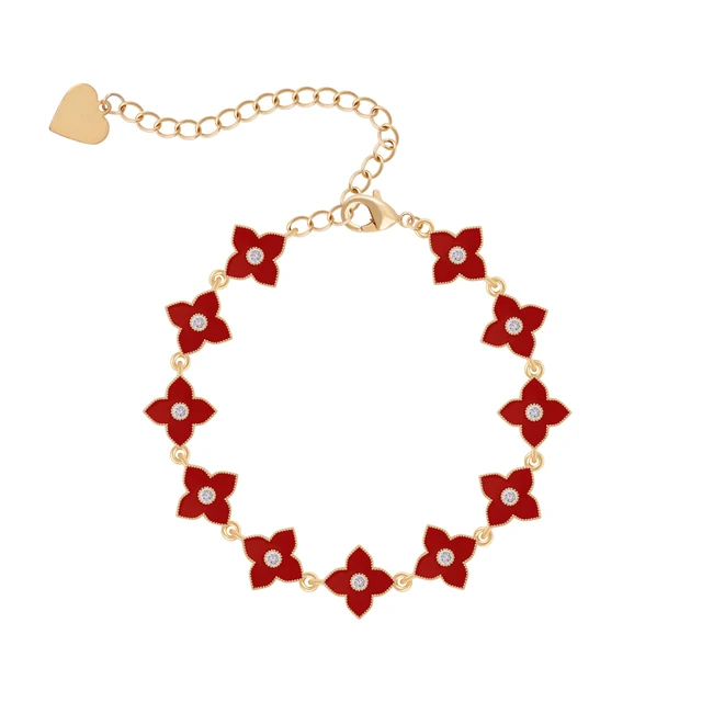 OYB new Korean style four-leaf clover zircon bracelet ladies fashion classic bracelet four-leaf flower jewelry number 19