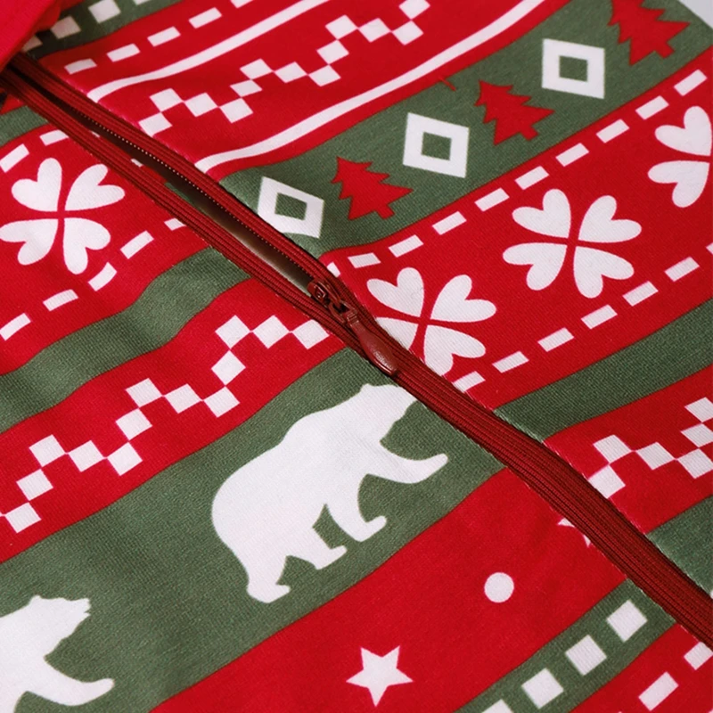 Семейные пижамы; рождественские одинаковые Семейные пижамы с геометрическим рисунком белого медведя и снежинки; Семейные комплекты одежды для сна; сезон осень-зима