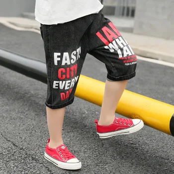 Summer BOY'S Pants 2019 New Style Children‘s Jeans Big Boy Korean-style Shorts Boy Shorts Childrenswear Fashion 1