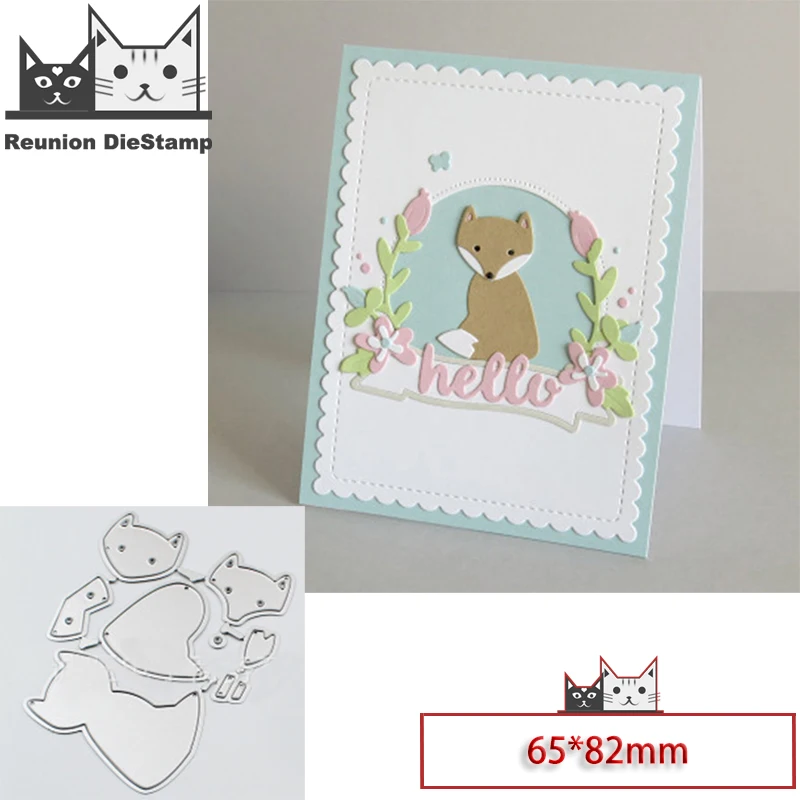 

Reunion New Design Craft Metal Die Cuts Fox animal Cutting Die Scrapbooking Album DIY Paper Card Handmade Embossing Stencils