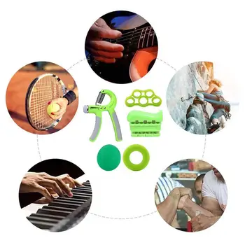 

5PC/Set 4 Colors Fitness Adjustable Hand Grip Set Finger Hand Heavy Trainer Strength Forearm Recovery Muscle Gripper Exerci O9N4