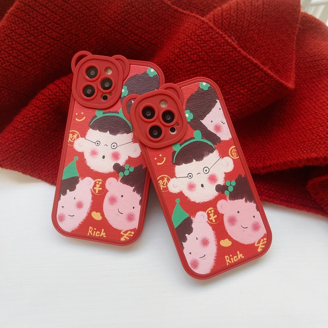 Lucky Children New Year Element Per Iphone 7P 8P X Xs Xr Xsmax 11 11Promax 12 12Promax 13 13Promax Custodia Morbida Antiscivolo