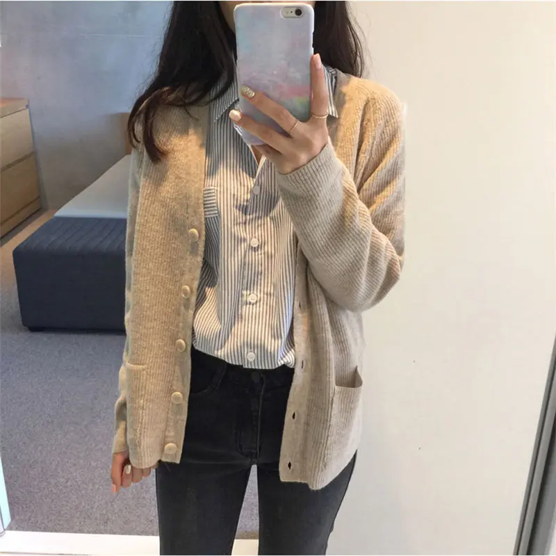 

Alien Kitty Chic Style New Cardigans Regular Brief Students Lazy Style Casual All Match Sweet Elegant Loose Knitted Sweaters