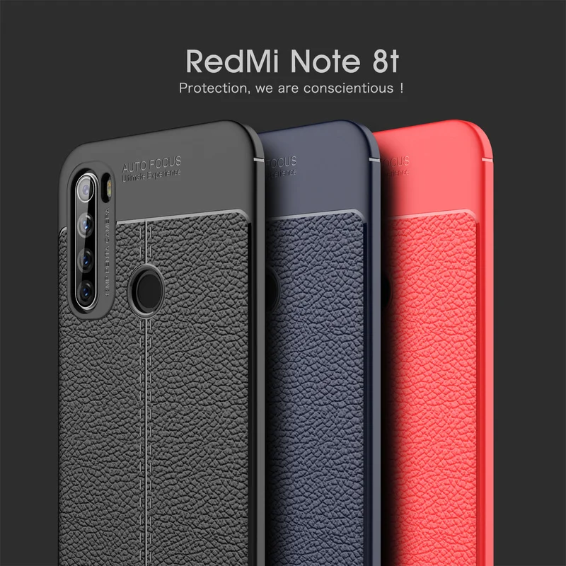 Phone Case for Xiaomi Redmi Note 8t Cover Soft Silicone TPU Skin Pattern PU Leather Shockproof Back | Мобильные телефоны и