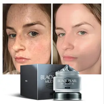 

85g Black Pearl Mud Mask Deep Clean Whitening Hydrating Control OilFor Women girls Face Skin Care Moisturizing Facial Masks