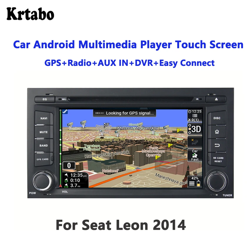 Krtabo For Seat Leon 2014 smart car navigation reversing image control large screen one machine recorder support DVD Krtabo For Seat Leon 2014 smart car navigation reversing image control large screen one machine recorder support DVD