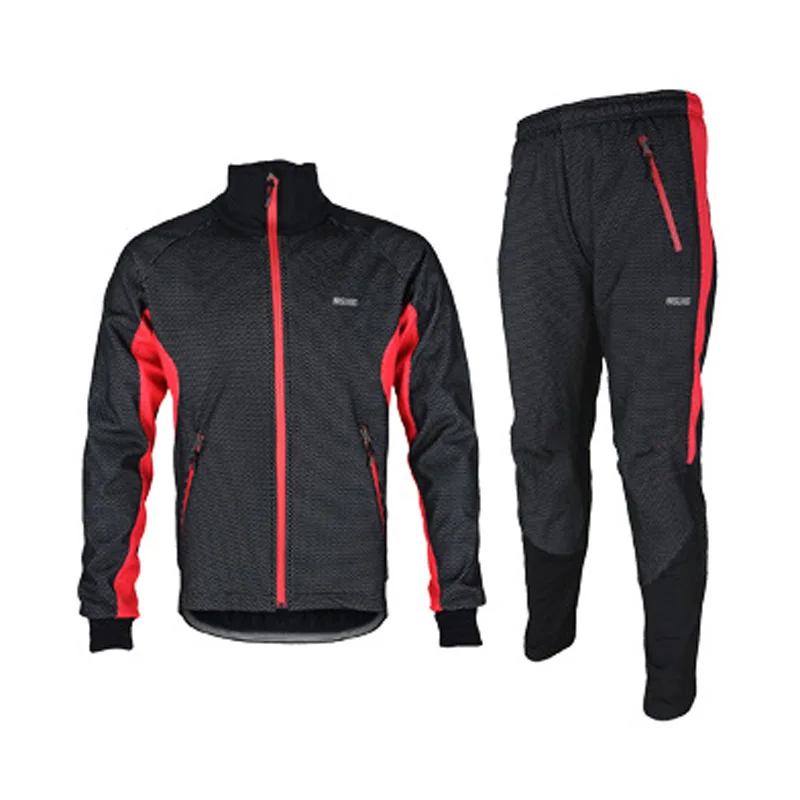 

Men Winter Long Sleeve Cycling Bike Bicycle Jacket Pants Windproof Cycing Suits