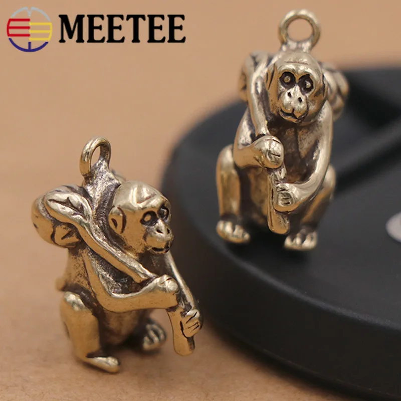 Meetee 1 шт./2 шт. Чистая медь обезьяна кулон крючок латунный брелок пряжки DIY Ручное