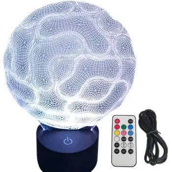 

3D Visual Illusion Brain Shaped Table Touch Night Lamp 7 Colors Transparent Acrylic Desktop LED Light Home Decoration Atmosphere