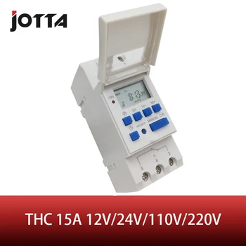 THC 15A 12V 24V 110V 220V Digital LCD Weekly Programmable Digital Timer Switch Time Relay 220v digital cumulative time counter resetable timer count working hour