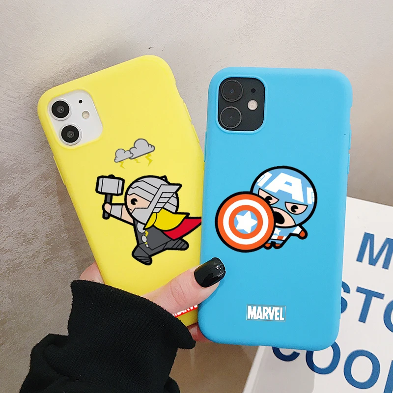 Чехол для телефона Captain America Thor iPhone 11 Pro XR X Xs Max 8 7 6 Plus 6S 5S SE матовый Силиконовый