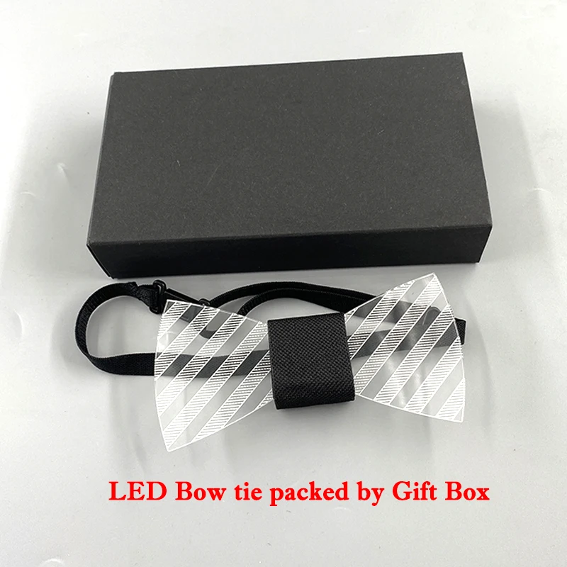 LED Men Neck Tie Luminous Bow Tie Costume Glow Decoration Novelty Gift Cravat