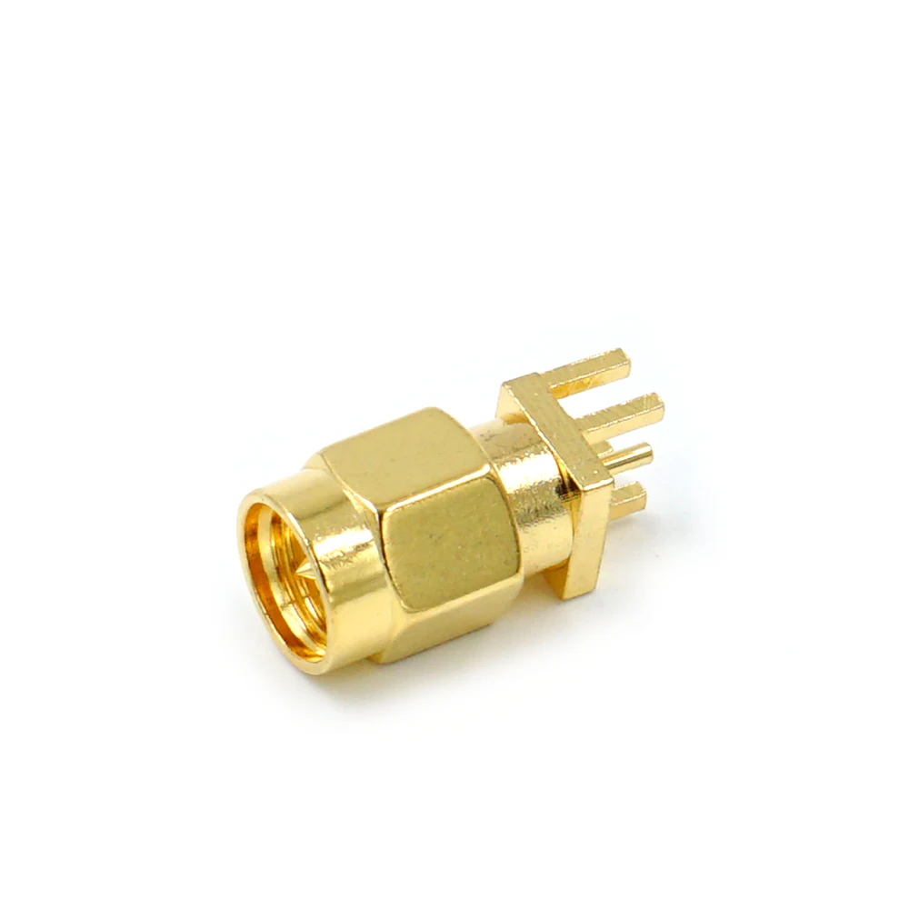 2/5/10Pcs SMA Male Solder Mutter Rand PCB Clip Gerade Montieren Gold Überzogene RF Stecker Buchse solder – Detail 1