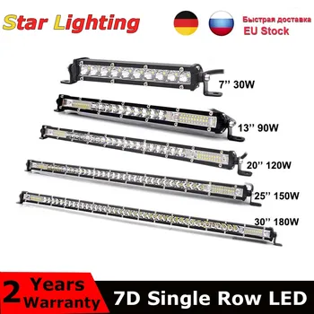

Ultra Slim LED Light Bar Single Row 7" 13" 20" 25" 32" 30W 90W 120W 150W 180W Combo beam For 4X4 ATV Off Road LED Work Light