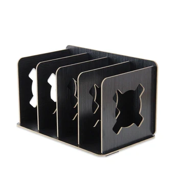 

Creative 4 Grids Bookshelf Simple DIY Wooden Storage Rack Desk Information Storage Shelf Desktop Decoration Home Office Supplies