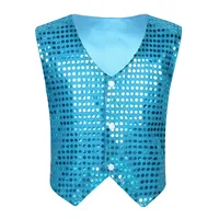 Gilet de danse Hip Hop pour enfants, garçons et filles, gilet à paillettes brillantes, déguisement de fête Disco, Costume de spectacle de chorale, 3-15 ans 2