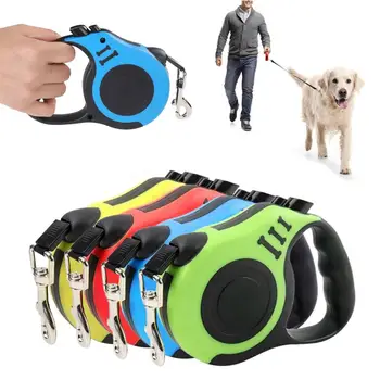 

Retractable Pet Leash for Medium Small Dogs Cats Heavy Duty Walking Leash with Pause and Lock Strong Nylon Tape Bone Dog Leash