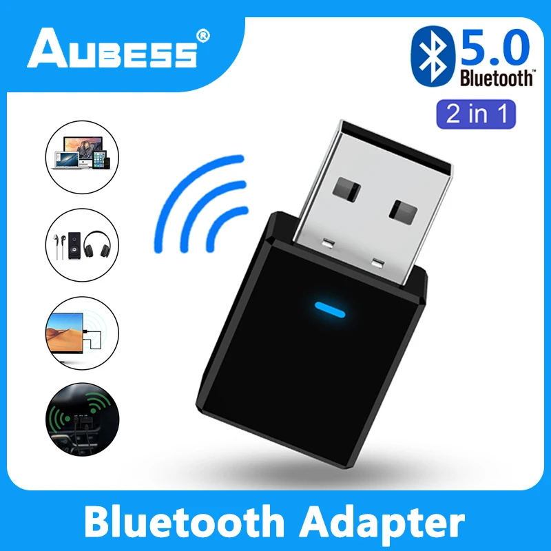 USB Bluetooth 5.0 Adapters Car PC Stereo Music Audio Transmitter Recevier 3.5mm Aux For Computer Laptop Printer Data Dongle | Электроника