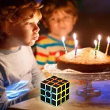 GloryStar Z-Cube 3x3 Speed Cube Carbon Fiber Sticker Smooth Magic Cube Puzzle Brain Teasers