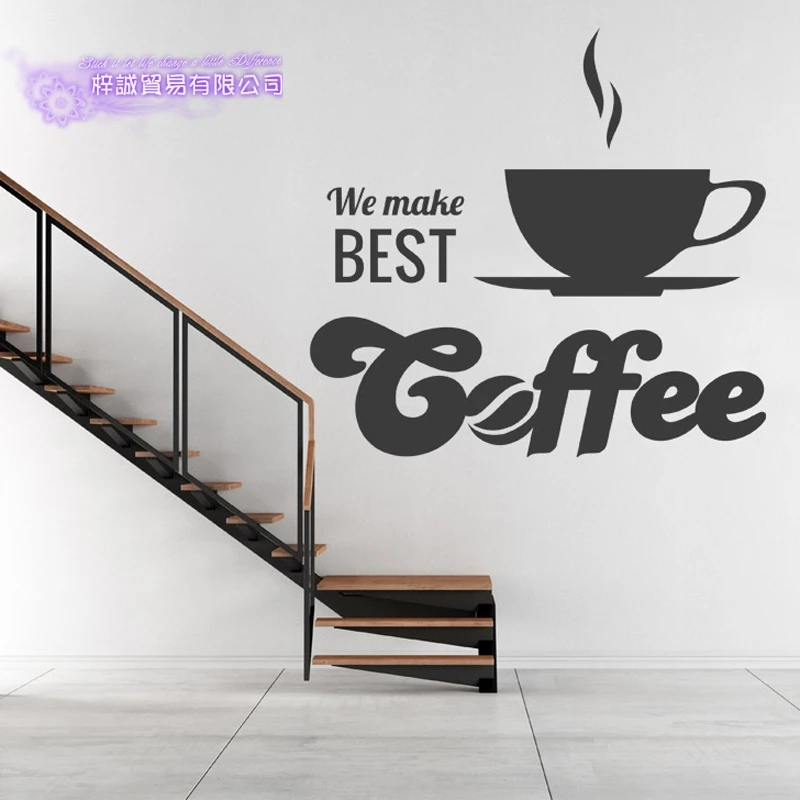 

Coffee Shop Sticker Bean Milk Tea Decal Cup Poster Vinyl Art Wall Decor Mural Decoration Break Bread Cafe Glass Decals