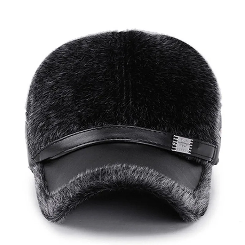 

SILOQIN 2021 NEW Winter Men's Plus Velvet Warm Baseball Caps Thicker Thermal Cold Proof Earmuffs Hats Bone Elderly Sports Cap