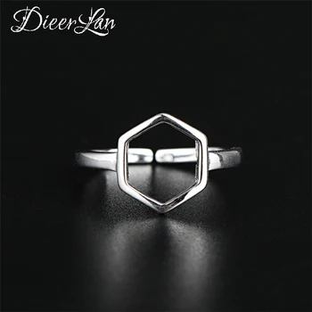 

2020 New Arrival 925 Sterling Silver Hexagon Rings For Women Ladies Adjustable Rings Vintage Jewelry