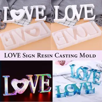 

LOVE Letter Form Silicone Molds DIY Sign Crystal Cavity Mold Epoxy Resin Molds Handmade Jewelry Table Decoration Handicraft