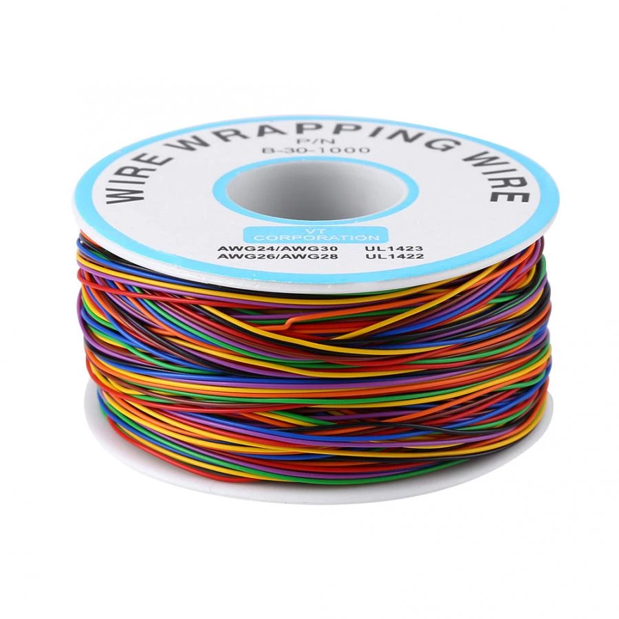 B 30 1000 15M 8 Draht Farbige Isolierung Wrapping Kupfer Test Kabel  Wrapping Kabel Elektrischen Zugriff|Drähte und Kabel| - AliExpress
