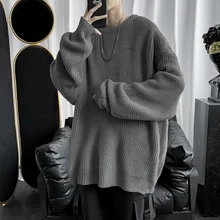

Winter Clothing Men Streetwear Pullovers Men Korean Fashion Sweaters Solid Color Oversized Sweater Men Long Sleeve Shirts Autumn