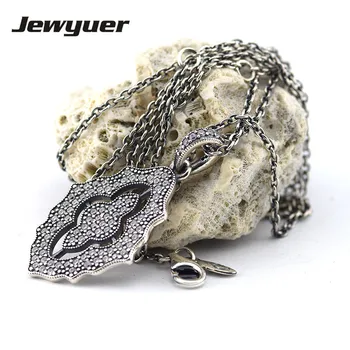

Necklaces & Pendants Lace Pattern Authentic 925 Sterling Silver link chain Necklace Women Fine Jewelry Jewyuer wholesale NC002