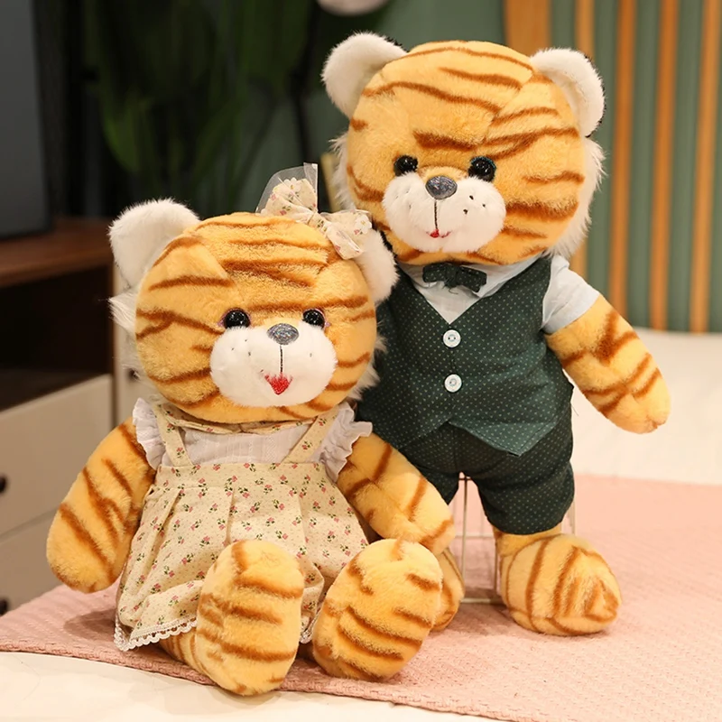 Lovely Sweet Tiger Plush Toys Lovely Tiger Pillow Dressed Tiger Dolls