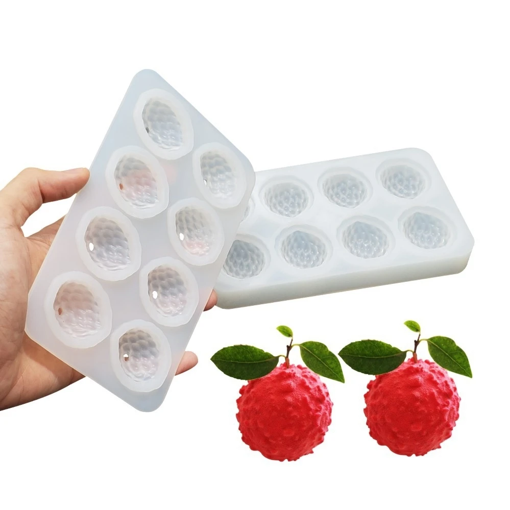 

Silicone Molds 10 holes Litchi Cake Decorating Tools Litchi Fruit Fondant Mold For Mousse Chocolate ice Baking Mould