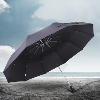 

Fully-Automatic Large Size Big Umbrella Rain Women 3 Folding Wind Resistant Large Umbrella Men Travel Business Car Umbrellas