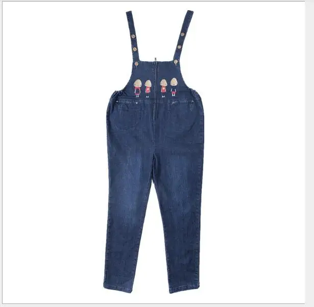 New hot Maternity Clothing Pants winter Autumn Light Blue Denim Plus Size Overalls Pregnant Women Large Size Suspender Trousers