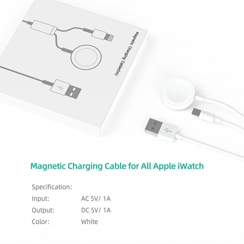 Smart 2 in 1 Magnetic Wireless QI Charger For Apple Watch Series SE/6/5/4/3/2/1 & Fast Charging Cable For All IPhone And IPads Fast charge 18w