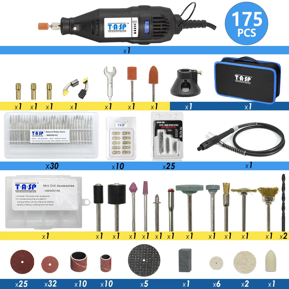 230V 130W Electric Mini Hand Drill Grinder Rotary Tool Bag Kit Dremel Style  Drilling Polishing Cutting Sanding Accessories Set